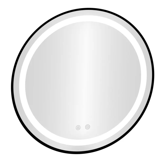 Oglinda baie LED rotunda cu functie anti-aburire, iluminare reglabila cu control tactil, 80 cm, negru [8]