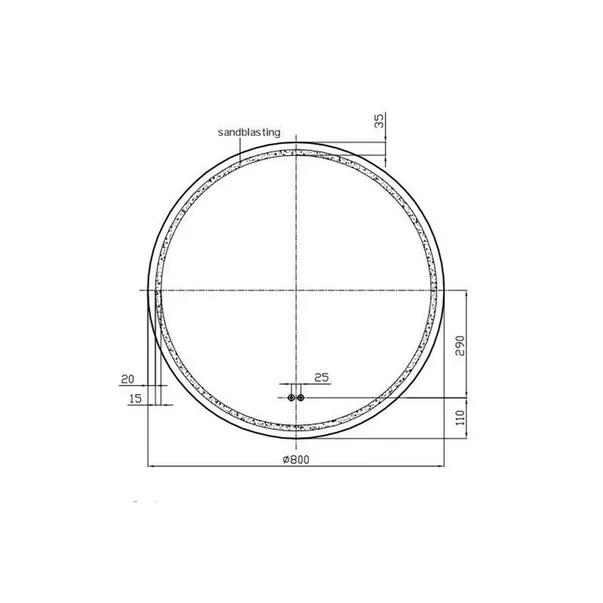 Oglinda cu iluminare si dezaburire Fluminia Ando-R80 80 cm [2]