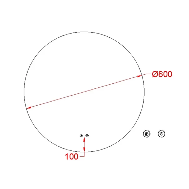 Oglinda cu iluminare si dezaburire Fluminia Calatrava Ambient 60 cm [2]