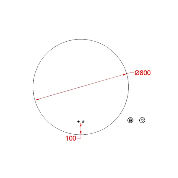 Oglinda cu iluminare si dezaburire Fluminia Calatrava Ambient 80 cm [2]