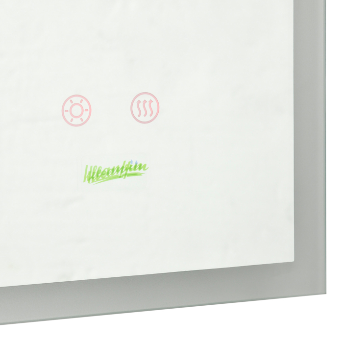  Oglinda de baie cu LED 70x50 cm, oglinda de cosmetica cu iluminare pentru perete, cu 3 lumini reglabile, plug-in, argintiu [9]