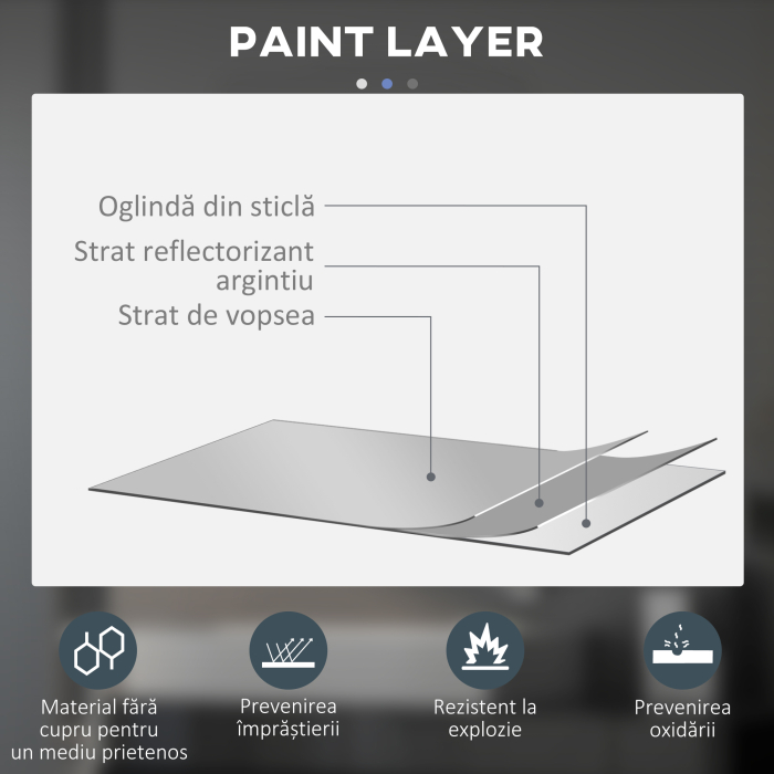  Oglinda de Baie cu Lumini LED Reglabile, Comutatoare Touch si Design Anti-aburire, Ø60 cm [8]