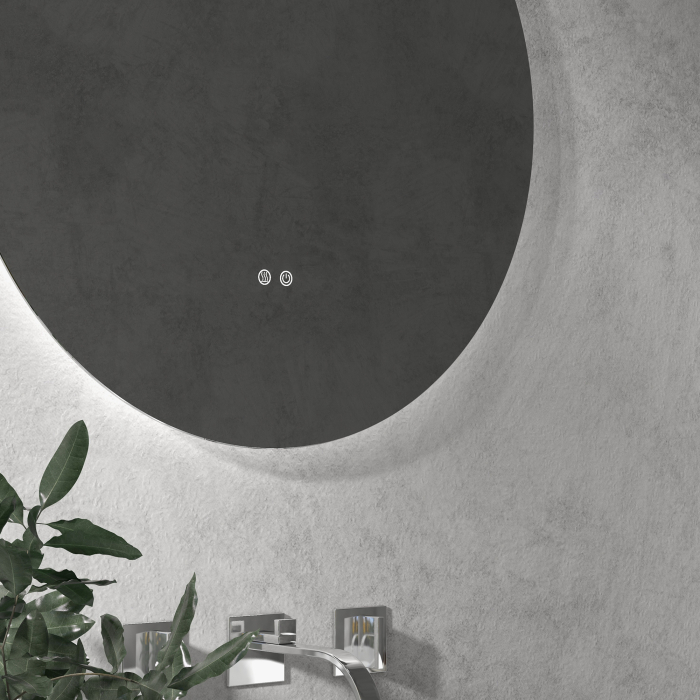  Oglinda de Baie cu Lumini LED Reglabile, Comutatoare Touch si Design Anti-aburire, Ø60 cm [9]