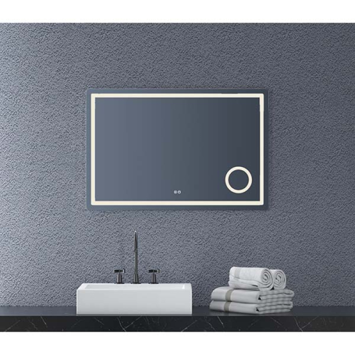 Oglinda Fluminia, Cleopatra-100, dreptunghiulara, cu iluminare LED si lupa cosmetica [6]