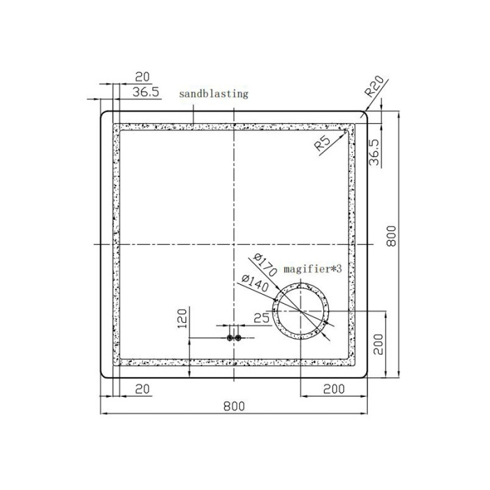 Oglinda, Fluminia, Cleopatra-80, patrata, cu iluminare LED si lupa cosmetica [9]