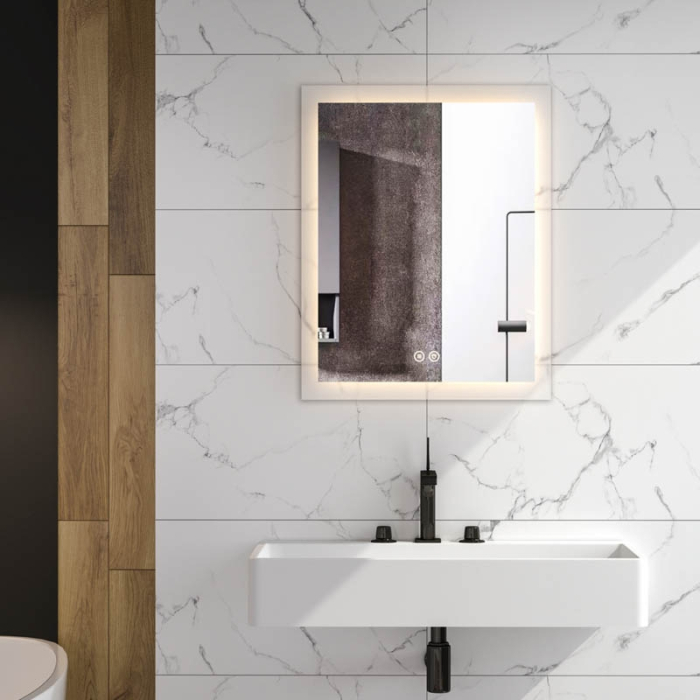 Oglinda Fluminia, Miro 60, dreptunghiulara, cu LED, 3 culori, dezaburire, 60 cm [2]