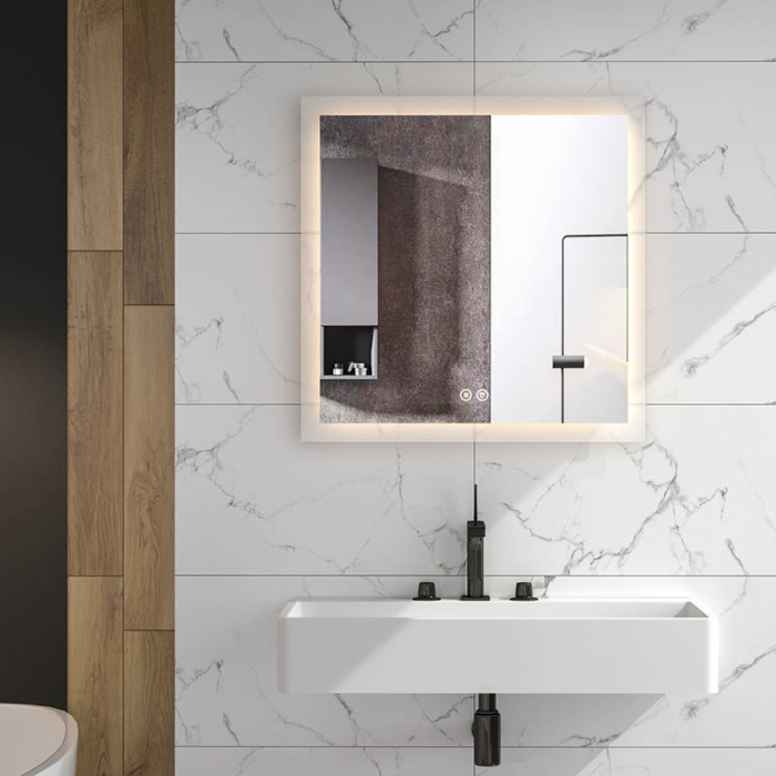 Oglinda Fluminia, Miro 75, dreptunghiulara, cu LED, 3 culori, dezaburire, 75 cm [2]