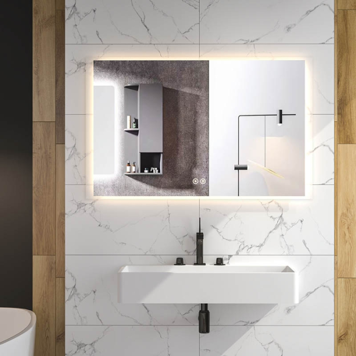 Oglinda Fluminia, Rodin 120, dreptunghiulara, cu LED, 3 culori, dezaburire, 120 cm [2]