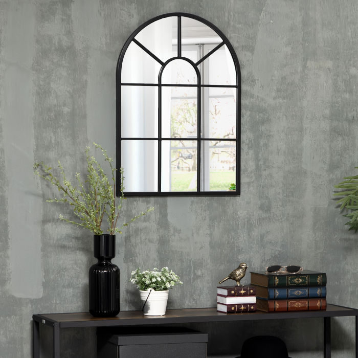  Oglinda Moderna de Perete - Arcuita 70×50 cm, Stil Fereastra Negru [2]