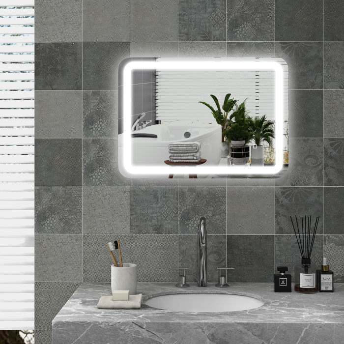  Oglinda pentru baie cu lumini LED, 70 x 50 cm [2]