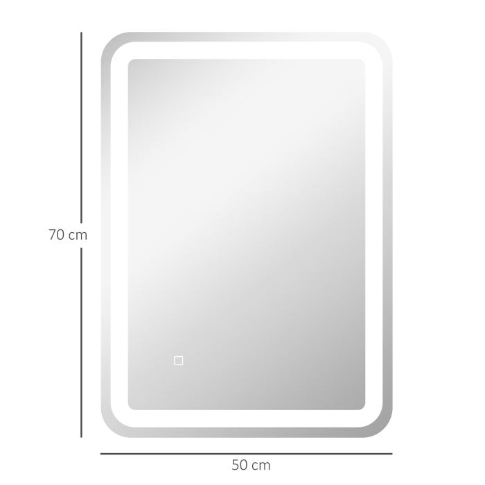  Oglinda pentru baie cu lumini LED, 70 x 50 cm [3]