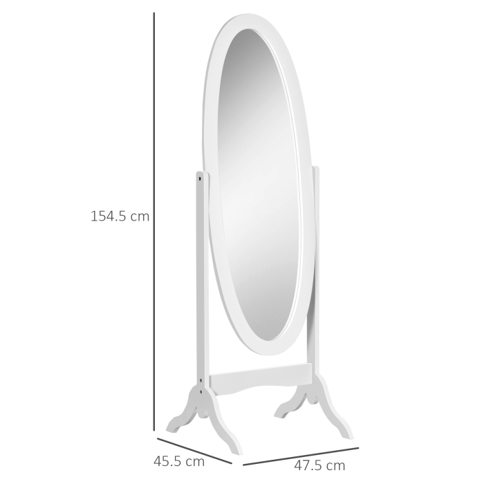  oglinda reglabila cu suport, 47.5x45.5x154.5cm, alba [3]