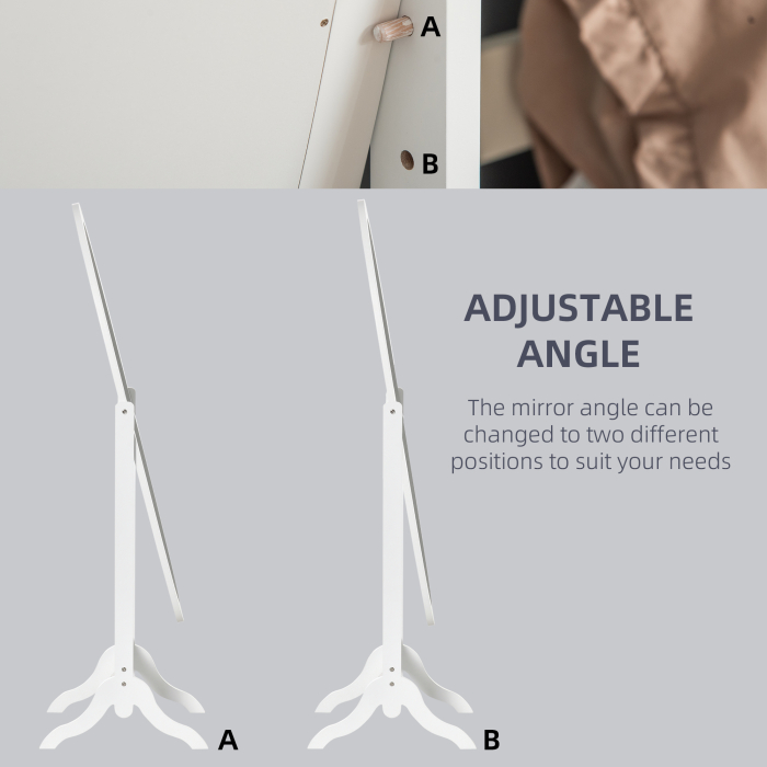  oglinda reglabila cu suport, 47.5x45.5x154.5cm, alba [4]