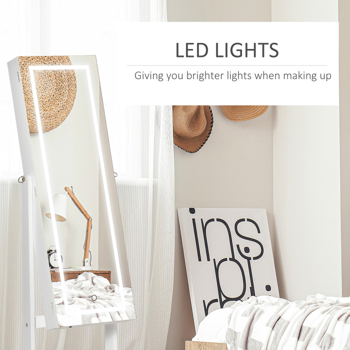  Oglinda Suport Bijuterii - LED Reglabila 46×36,5×151,5 cm [5]