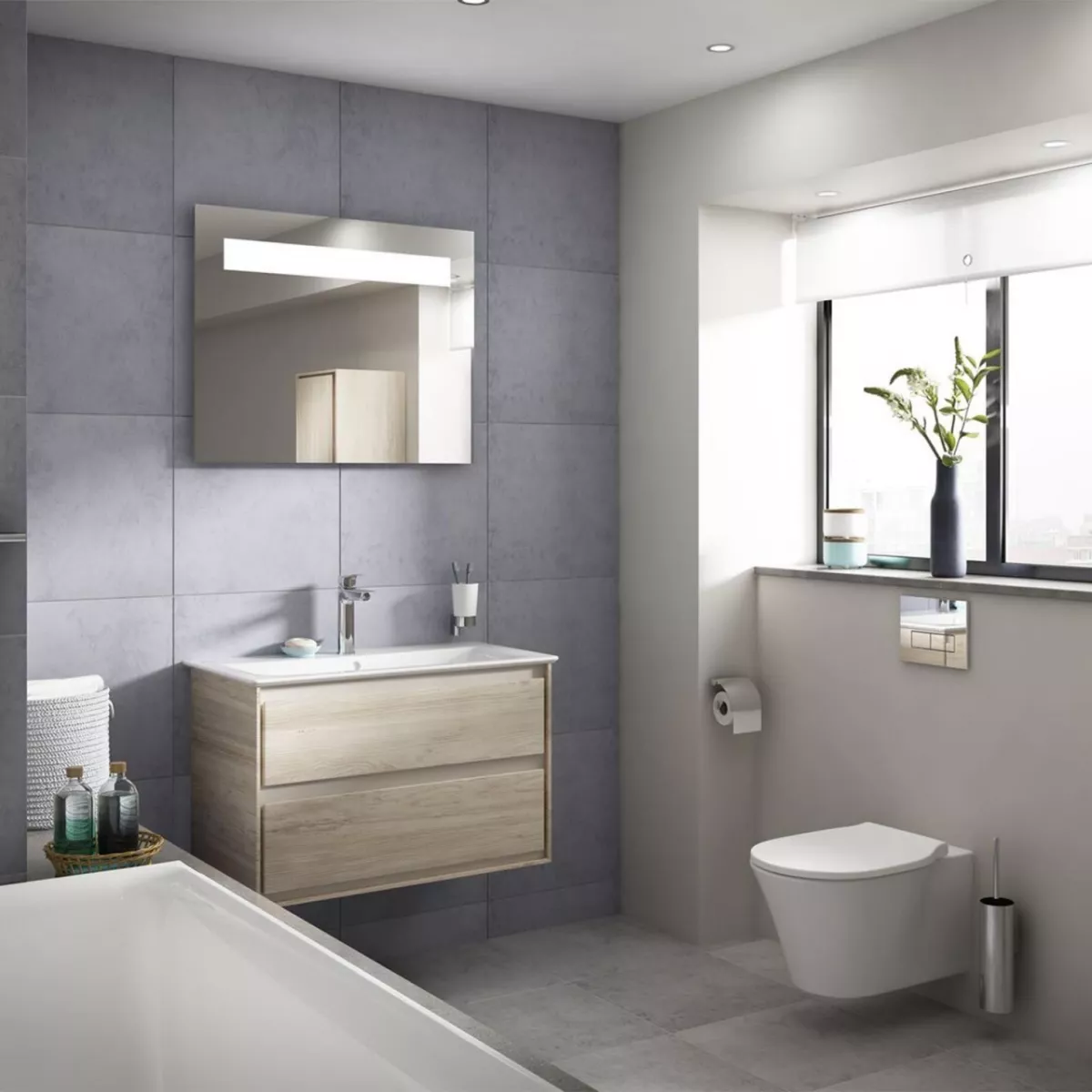 Oglinda suspendata Ideal Standard Strada, 80 x 65 cm, iluminare, K2673BH [2]