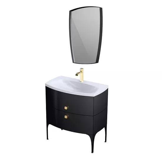 Oglinda suspendata Oristo Louis, 50 x 72 cm, mat, negru, 50-L-RA-50-7 [2]