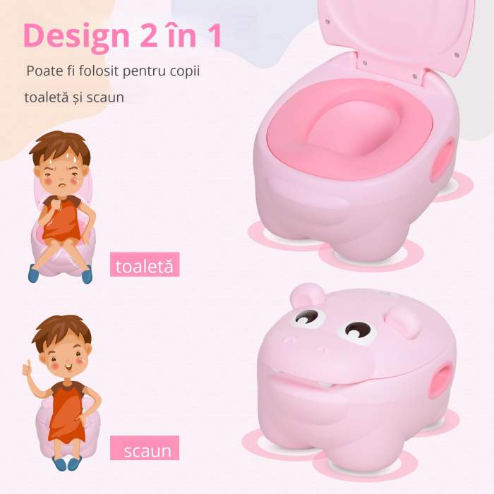  Olita Copii Hipopotam Roz - Antialunecare, de la 6 Luni [4]