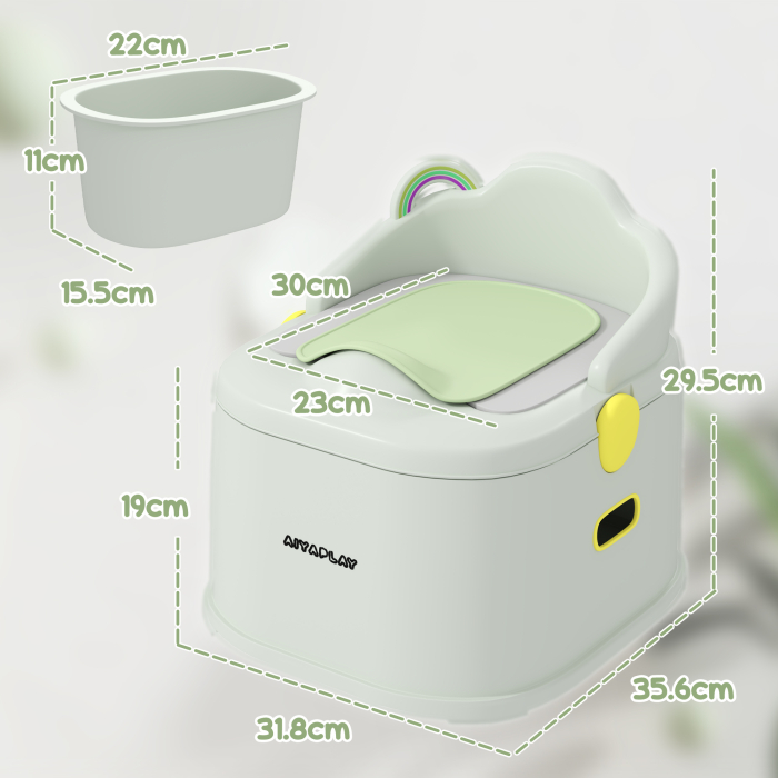  Olita pentru Copii 3 in 1 cu Recipient Detasabil si Captuseala, Varsta 6 Luni-6 Ani, Gri [3]