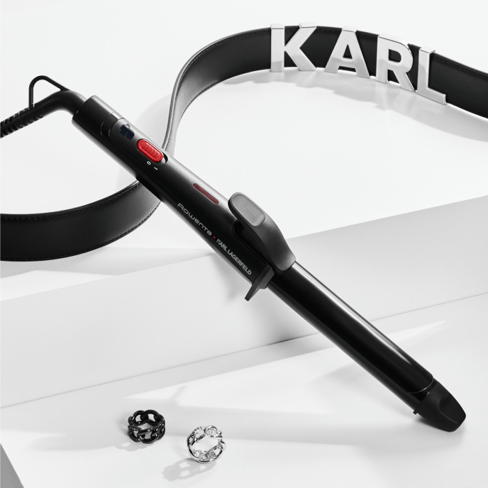 Ondulator de par Rowenta Karl Lagerfeld CF321LF0, învelis exclusiv Keratin & Glow, 200°C, cablul 1.8m, negru&rosu [6]