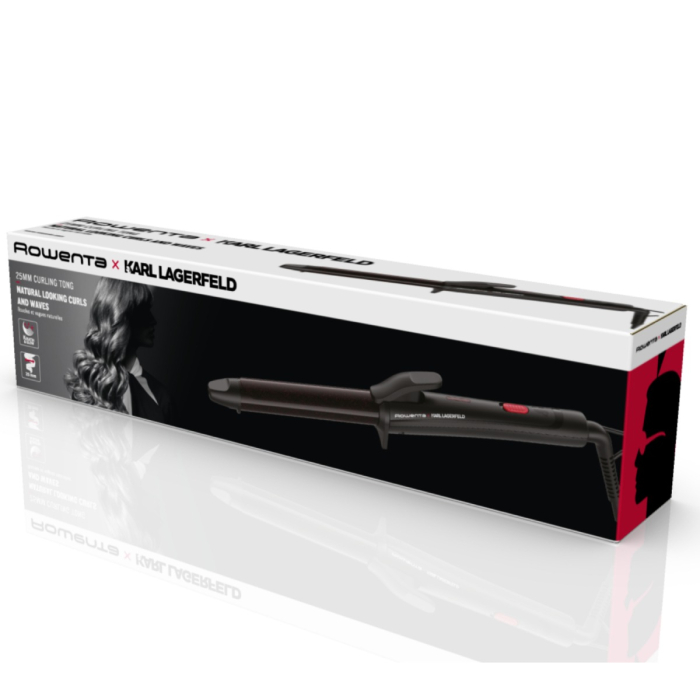 Ondulator de par Rowenta Karl Lagerfeld CF321LF0, învelis exclusiv Keratin & Glow, 200°C, cablul 1.8m, negru&rosu [5]
