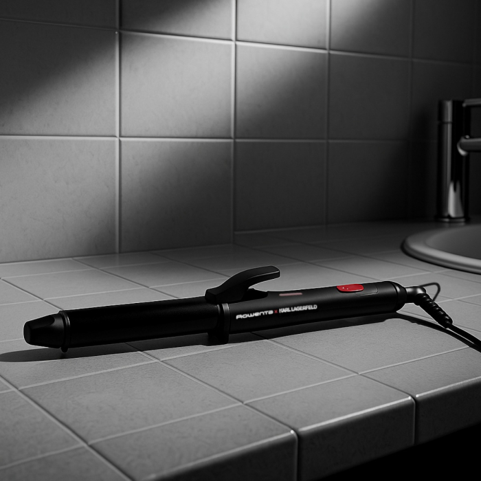 Ondulator de par Rowenta Karl Lagerfeld CF321LF0, învelis exclusiv Keratin & Glow, 200°C, cablul 1.8m, negru&rosu [9]