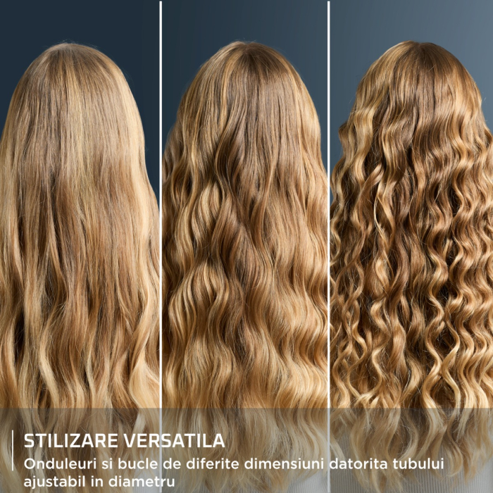 Ondulator de par Rowenta Twist Curl CF4620E0, ajustabil pe 3 diametre, temperatura ajustabila, invelis ceramic, 75 W, negru & roz [7]