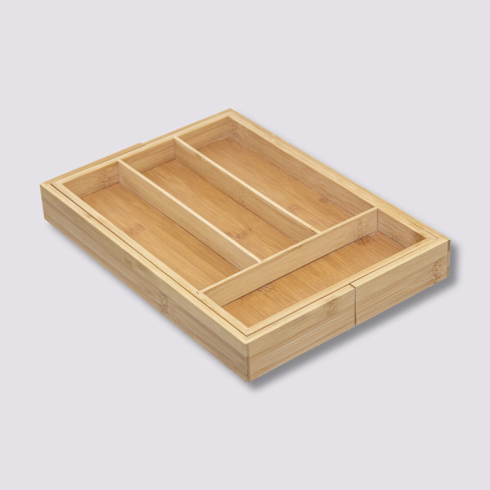 Organizator extensibil tacamuri 5Five din bambus cu 6 compartimente, 35x39x4 cm, natur [2]