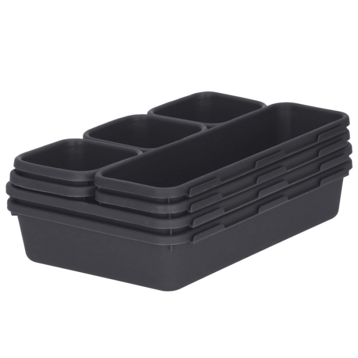 Organizator sertar bucatarie, 8 piese, negru [9]