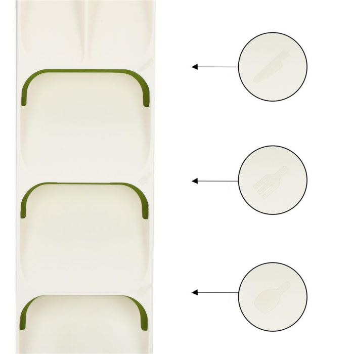 Organizator tacamuri sertar, 5 compartimente, 40x11x5,5cm, alb [10]