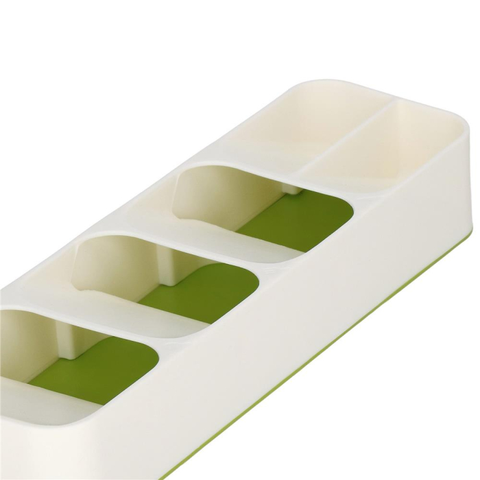 Organizator tacamuri sertar, 5 compartimente, 40x11x5,5cm, alb [7]