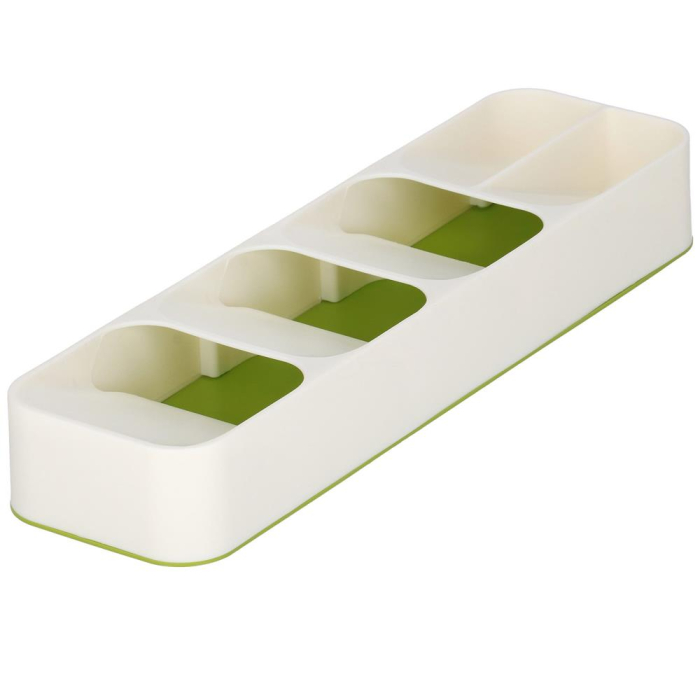 Organizator tacamuri sertar, 5 compartimente, 40x11x5,5cm, alb [6]