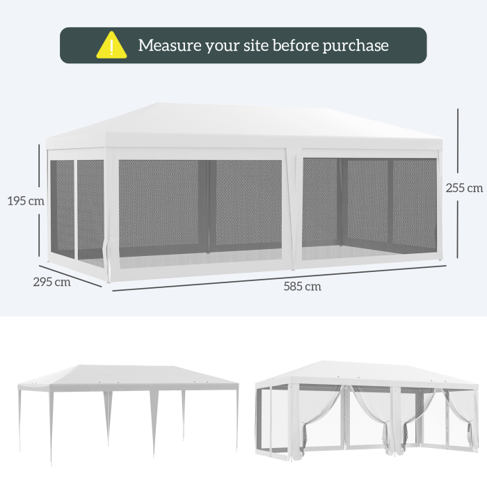  Outdoor 116" x 234" Pop-Up Canopy Tent w/ UV Protection & Lasting Strength White [3]