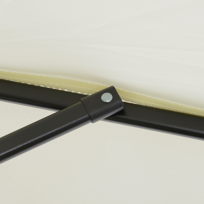  Outusnny Umbrela 2x2 m de Gradina cu Stalp Central, Umbrela pentru Exterior din Aluminiu, Bej [9]