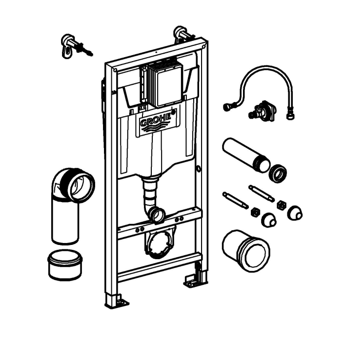 Pachet 2in1 cadru WC Rapid SL Grohe 38536001, 1130 mm, 500 mm, 90, 110 mm, 2 moduri spalare, incastrat, otel [8]