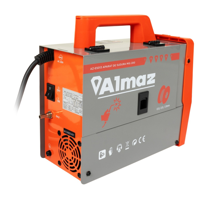 Pachet Aparat+masca Sudura Almaz AZ-ES1013-G01, MMA+MIG+FCAW, 200A AD [8]