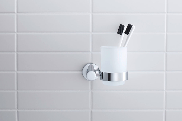 Pahar baie Duravit 0099201000, D-Code, tip instalare pe perete, calitate superioara pentru baia ta, crom [3]