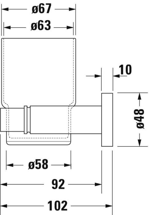 Pahar baie Duravit 0099201000, D-Code, tip instalare pe perete, calitate superioara pentru baia ta, crom [6]