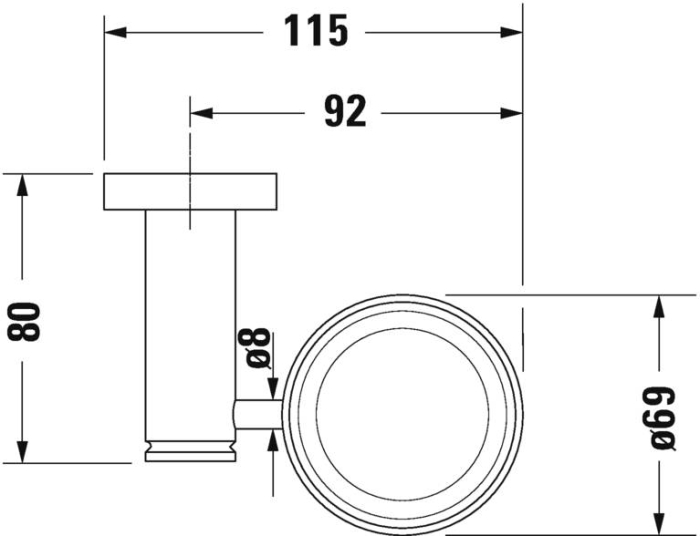 Pahar baie Duravit 0099201000, D-Code, tip instalare pe perete, calitate superioara pentru baia ta, crom [7]