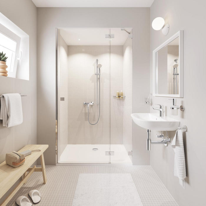 Pahar baie Grohe 41194000, 99 mm, 106 mm, 2 orificii instalare, 150 volum ml, pe perete, sticla, metal, Crom [4]