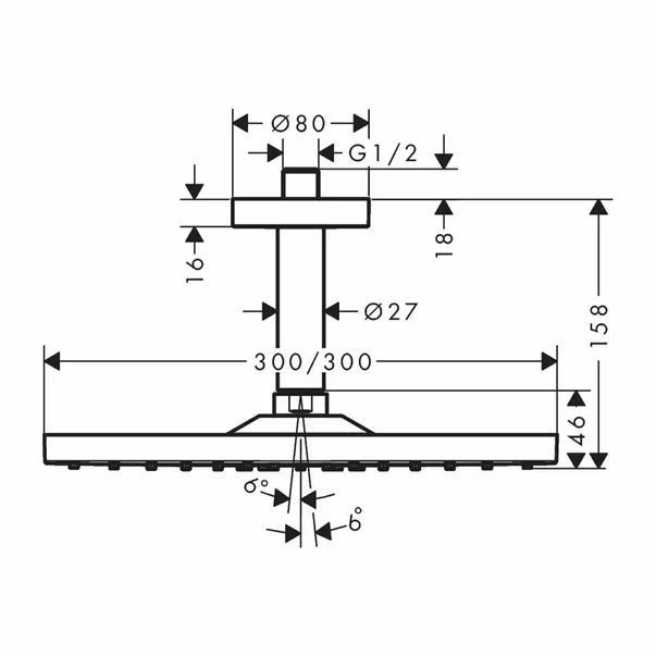 Palarie cu brat de dus Hansgrohe Raindance E 300 Air auriu lucios [2]