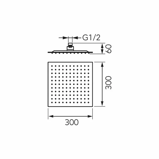 Palarie de dus Ferro Slim 300x300 mm negru mat [2]