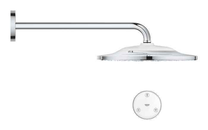 Palarie de dus Grohe 26640000, montaj pe perete, diametru 310 mm, pentru un dus confortabil zilnic, alb, crom [3]
