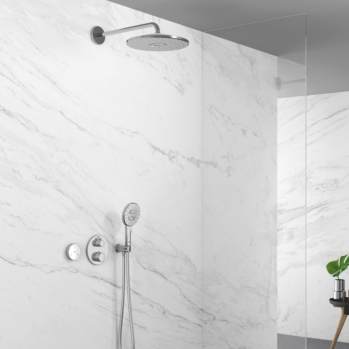 Palarie de dus Grohe 26640000, montaj pe perete, diametru 310 mm, pentru un dus confortabil zilnic, alb, crom [8]