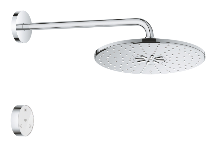 Palarie de dus Grohe 26640000, montaj pe perete, diametru 310 mm, pentru un dus confortabil zilnic, alb, crom [2]