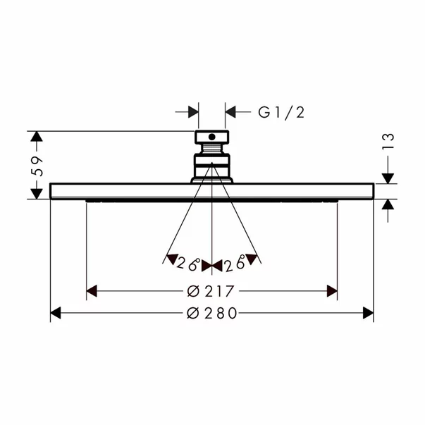 Palarie de dus Hansgrohe Croma 280 1 jet negru mat [2]
