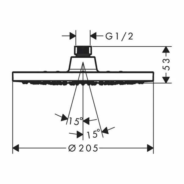 Palarie de dus Hansgrohe Vernis Blend crom lucios 200 mm 1 functie [2]