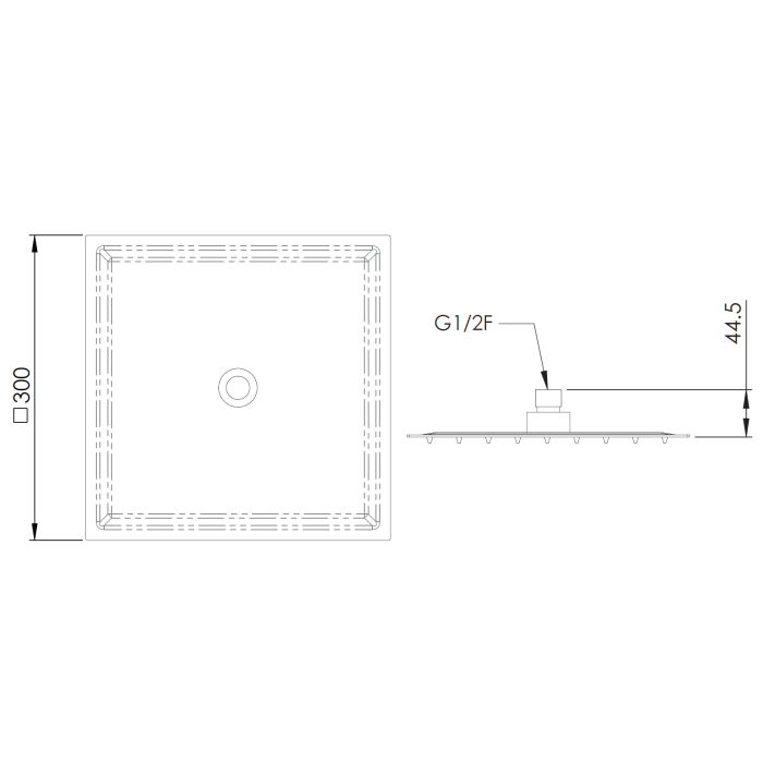 Palarie de dus patrata Rermer Wellness 357UFS30X, tip ploaie, dimensiune 30x30 cm, anticalcar, ultra plata, finisaj lucios, alama cromata [3]