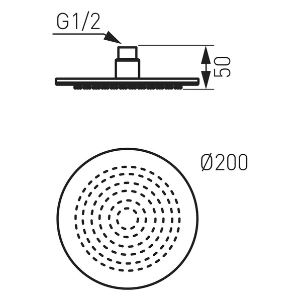 Palarie de dus rotunda Ferro Slim crom 200 mm [2]