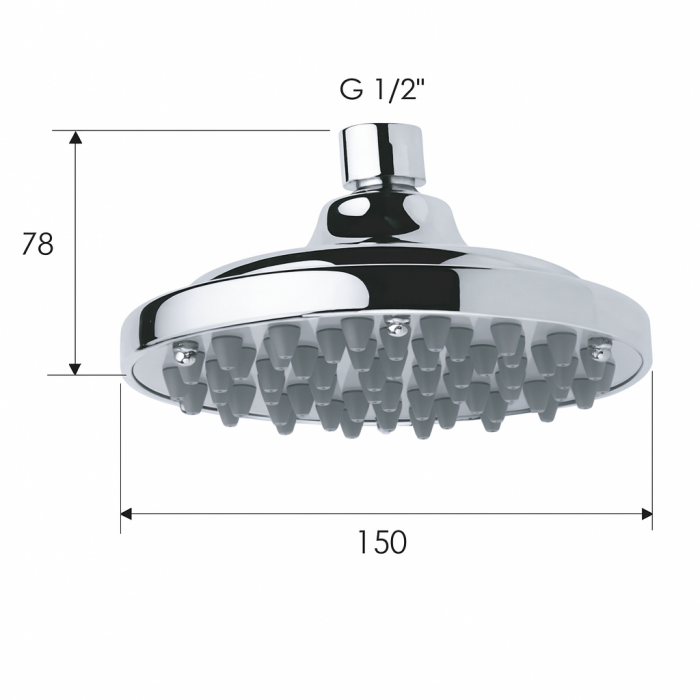 Para de dus tip ploaie Remer Wellness 35315X, ABS cromat, anti-calcar, diametru 15 cm [3]