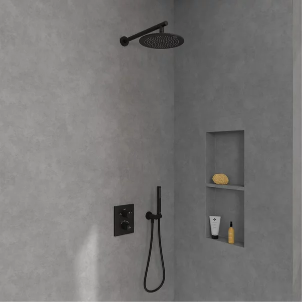 Palarie de dus rotunda Villeroy&Boch Universal 25 cm negru mat 1 functie [3]